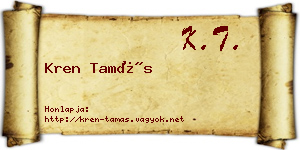 Kren Tamás névjegykártya